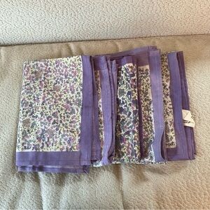 Couleur Nature Placemats Napkins  (5) Purple Flowers Butterfly Cottagecore